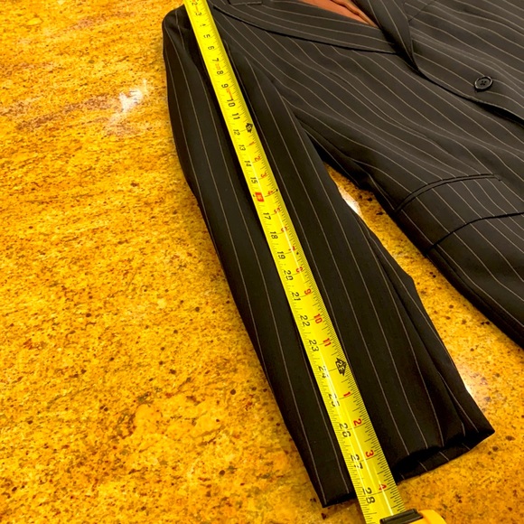 TOMBOLINI MENS WOOL TWO BUTTON SUIT WITH THIN STRIPING AND DOUBLE BACK VENT - Picture 8 of 13